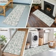 thumbnail image 6 of Turquoise Farmhouse Runner Rug 2x6 Washable Kitchen Rug Non-Slip Lightweight Thin Soft Low Pile Bathroom Runner Vintage Flower Leaf Botanical Plant Carpet for Hallway Laundry Room Bedroom Entryway, 6 of 9