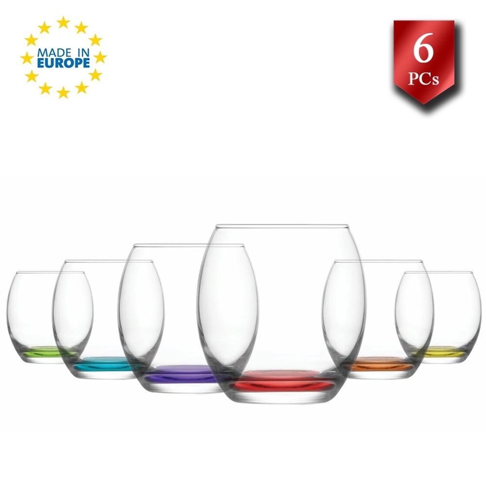 Lav Juice and Water Drinking Glasses Set of 6, Highball Kitchen
