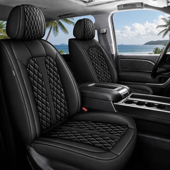 Car Seat Covers Full Set Fit for Toyota Camry 2002-2023 Waterproof Faux Leather Car Seat Cushions Automotive 5 Seat Covers Set(Black)