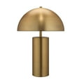 thumbnail image 1 of Benzara BM241099 Table Lamp with Metal Umbrella Shade & Cylindrical Body, Brass, 1 of 5
