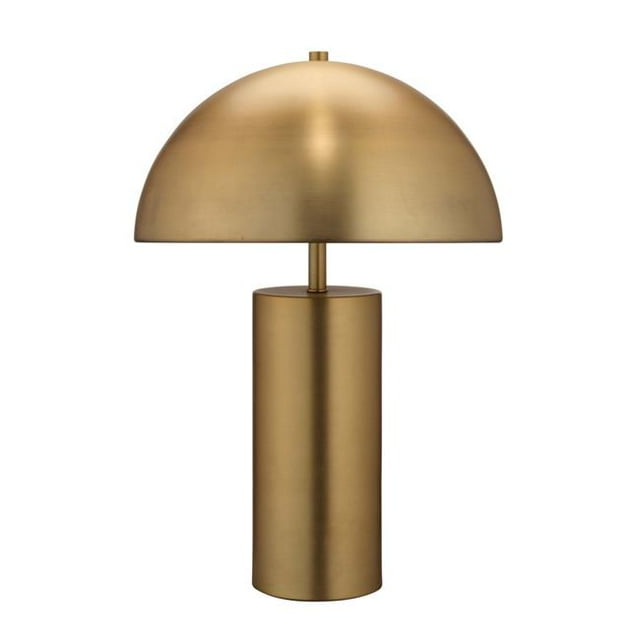 Benzara BM241099 Table Lamp with Metal Umbrella Shade & Cylindrical Body, Brass