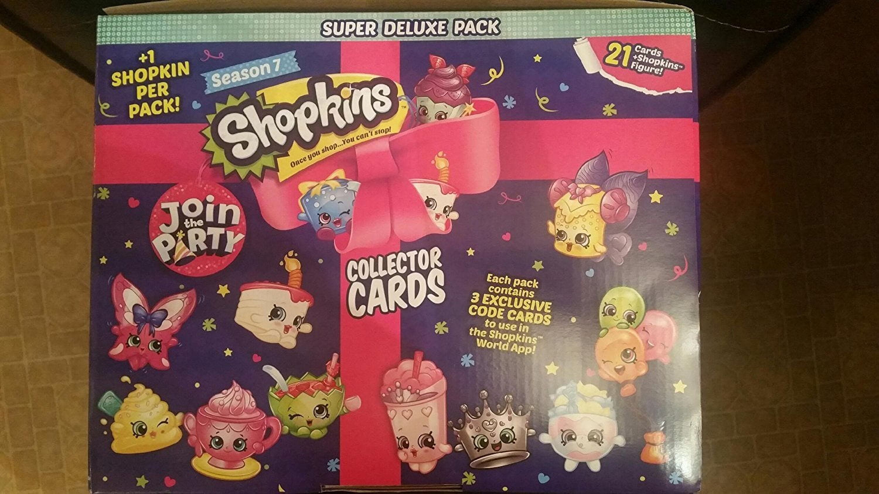 Shopkins Join the Party Collector Cards Season 7 Super Deluxe Pack (1 Pack  Per Order) - Walmart.com