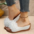 thumbnail image 2 of Dakaela Womens Orthopedic Wedge Sandals 2026 Dressy Flower Platform Slip on Slides Arch Support Casual Walking Beach Dress Shoes White 9.5, 2 of 7