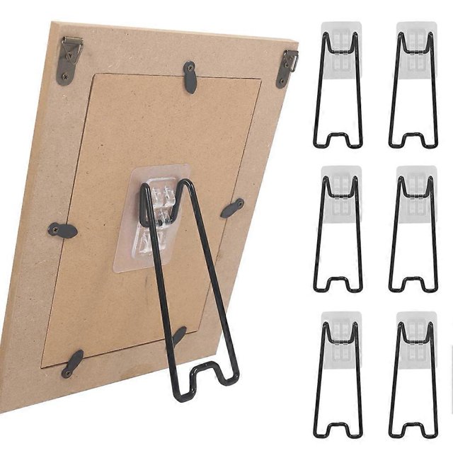 6 Pcs Picture Frame Bracket, Picture Frame Easel Bracket, with Self-Adhesive for 5.9 to 10.2 Inch Picture Frame Easel