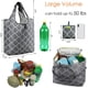 thumbnail image 4 of BeeGreen Bolsas de compras reutilizables para comestibles, paquete de 6 bolsas extragrandes de 50 libras Ripstop geométricas, lavables a máquina, bolsas de reciclaje de nailon con bolsa a granel, negr, 4 of 4