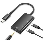 USB C to 3.5mm Audio Adapter, Mxcudu 3 in 1 USB C Male to 3.5mm&USB C Headphone Jack and Charging Adapter Compatible