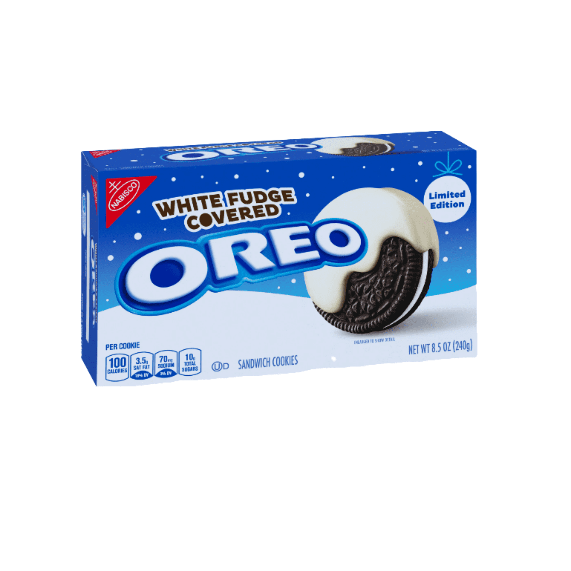 FSSTAM White Fudge Covered Chocolate Sandwich Cookies, Limited Edition