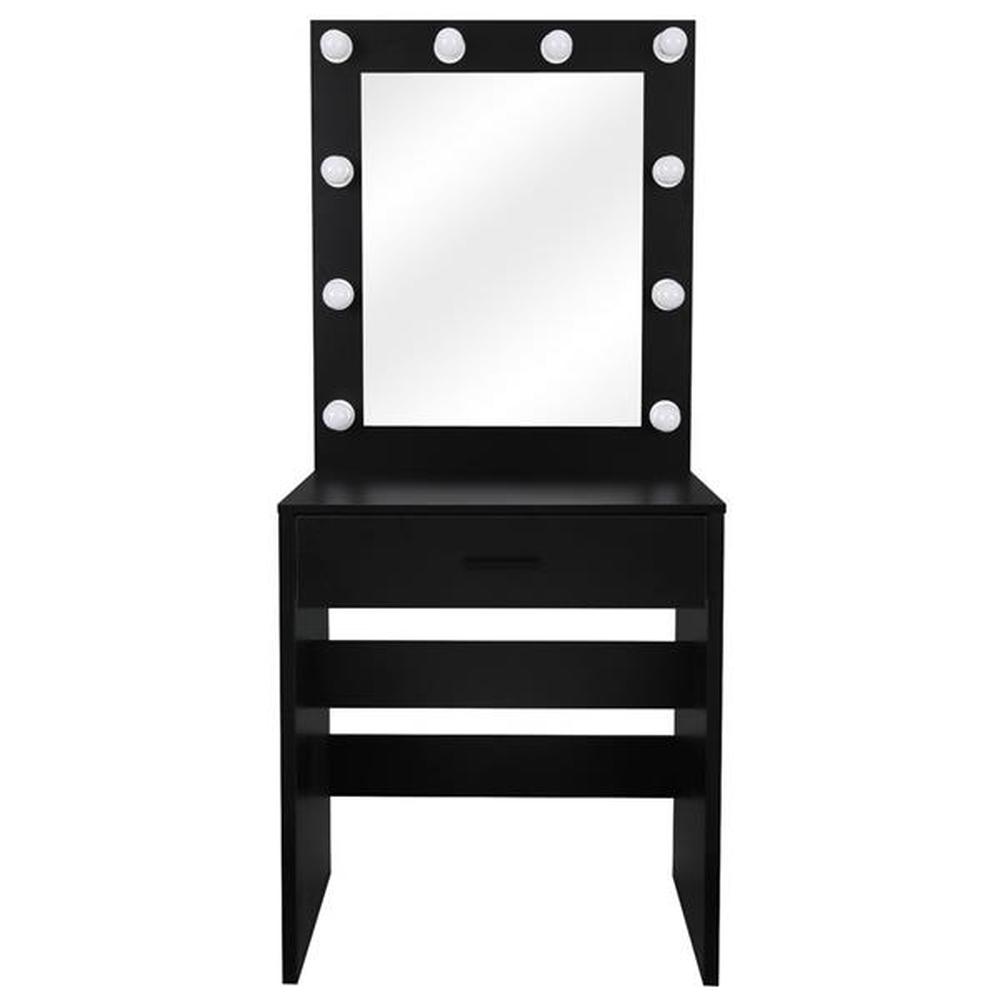 Vanity Table Set with Lighted Mirror & Stool, Makeup Vanity Dressing