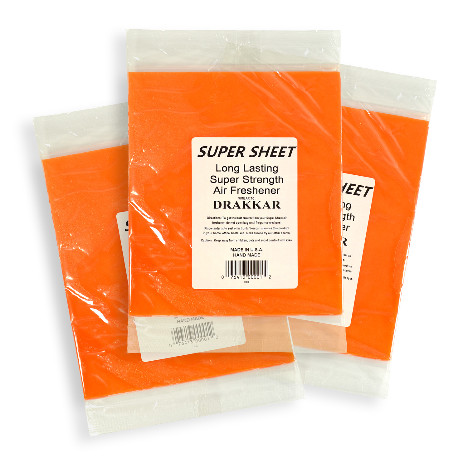 Jenray Super Sheet Large (8"x7") Under Seat Car Air Freshener, 3Pack