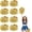 Gold+Silver, variant on 8 Pack pom poms Cheer,Handheld Cheer pom poms, Sports Cheer Plastic Pom Poms Cheerleading for Sports Team Spirit Cheering (Blue+Gold)