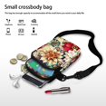 thumbnail image 7 of HELLHERO Flowers Pattern Shoulder Bags Polyester Adjustable Strap Small Crossbody Purse for Travel, 7 of 7