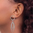 thumbnail image 4 of Sterling Silver Jbsp's Rhodium-Plated Post Dangle Earrings (63.6 X 18) Made In Italy qle1334, 4 of 6