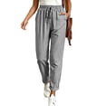 thumbnail image 2 of Womens Striped Pants Summer Casual High Waisted Drawstring Beach Pant Tapered Trousers with Pockets, 2 of 4