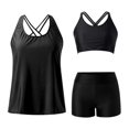 thumbnail image 6 of DHFJKG Tankini Swimsuits For Women 2026 Tummy Control Bathing Suits With Shorts 3 Piece Criss Cross Swimwear Vacation Beachwear, 6 of 8