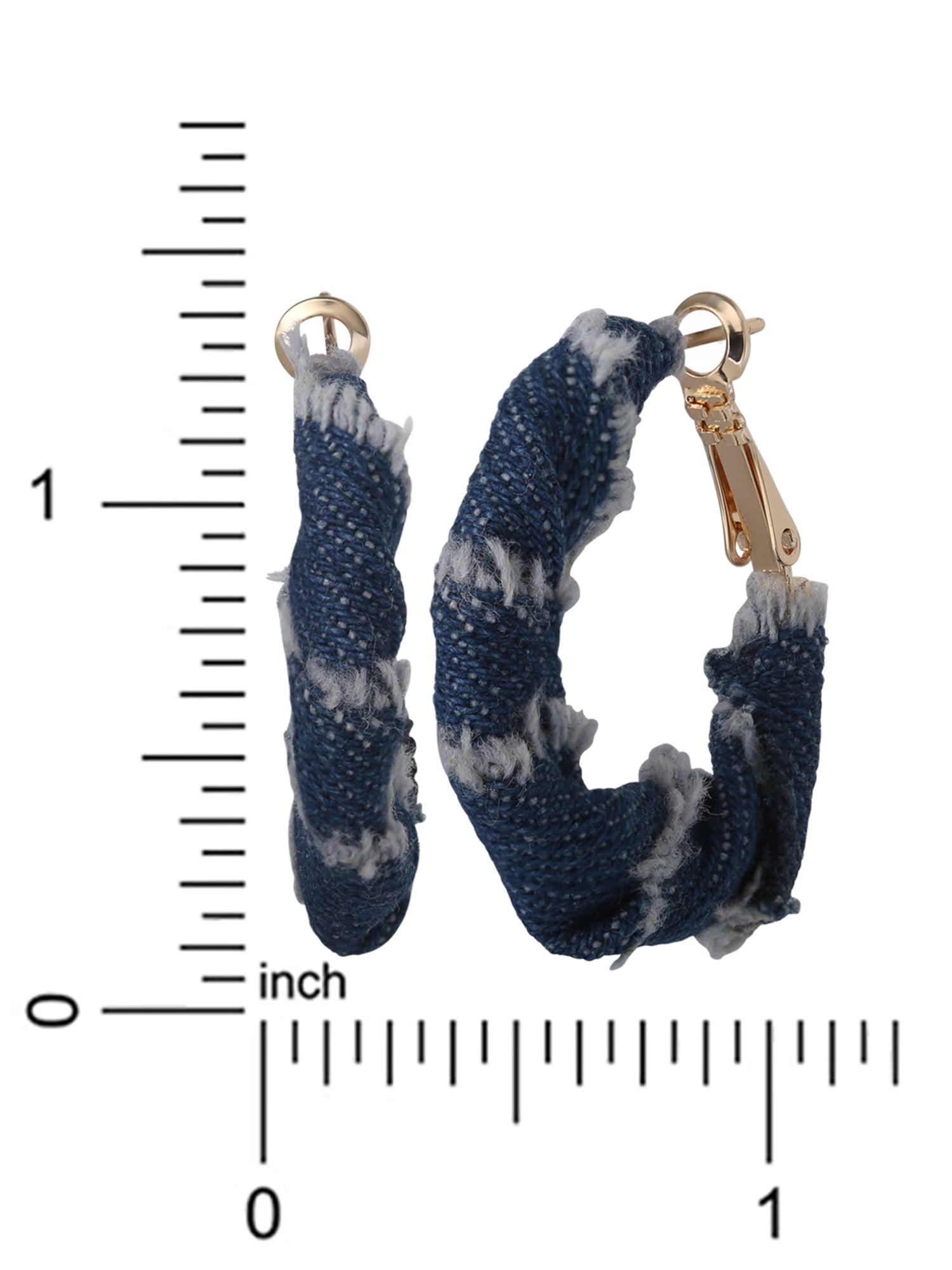 Celebrity Pink Women's Denim Inspired Hoop Earrings - Stylish Lightweight Design