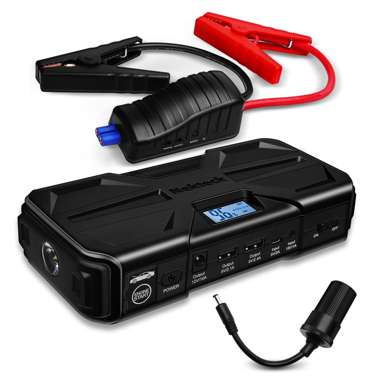Nekteck 800A Peak 20000mAh Multifunction Car Jump Starter (Jump starts all Gas or 5.5L Diesel