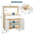 thumbnail image 1 of Kojooin Buffet Bahut Cannelé avec Rangement, Armoire de Bar à Café Moderne avec 2 Tiroirs et Tablettes Ajustables, 1 of 9