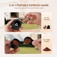 thumbnail image 2 of Portable Espresso Machine for Travel, Pod coffee maker, 2-in-1 Capsule & Ground Coffee, 20-Bar Pressure, 9600mAh, Wireless Heating, Mini Espresso Maker for Camping/Travel, Green, PO-100, 2 of 15