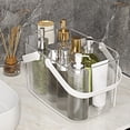 thumbnail image 4 of Transparent Rectangular Shower Caddy with Drain Holes - Bathroom Storage Basket for Toiletries, Travel, Dorm Organization, 4 of 6