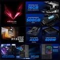 thumbnail image 3 of Computadora Escritorio Completa Xtreme PC Gaming AMD Radeon RX Vega 7 AMD Ryzen 5 5600G 16GB SSD 500GB Monitor 27 75Hz WIFI Black juegos casuales, trabajo y estudio, 3 of 6
