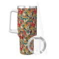 thumbnail image 2 of Fuzoiu Funny Owl Bird Print 40OZ Ice Bully Stainless Steel Insulated Cup with Handle and Straw - Perfect for Travel and Sports, 2 of 8
