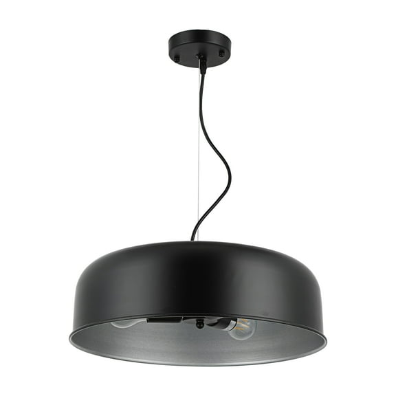 RADIANCE Goods Contemporary-Style 3 Light Black and Silver Ceiling Pendant 16" Wide