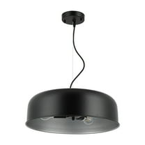 RADIANCE Goods Contemporary-Style 3 Light Black and Silver Ceiling Pendant 16" Wide