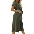 thumbnail image 4 of Women‘s Wide Leg Jumpsuits Buttons Front V Neck Rompers Summer Loose Fit Playsuit with Belt Pockets, 4 of 6