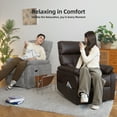 thumbnail image 3 of INNOVAR Electric Rocking Sofa Recliners for Adults, Swivel Power Leather Recliner Rocker Chair, Oversized Rocking Recliners W/Storage Pockets, USB and Type-C Ports for Home Living Room,PU,Brown, 3 of 10