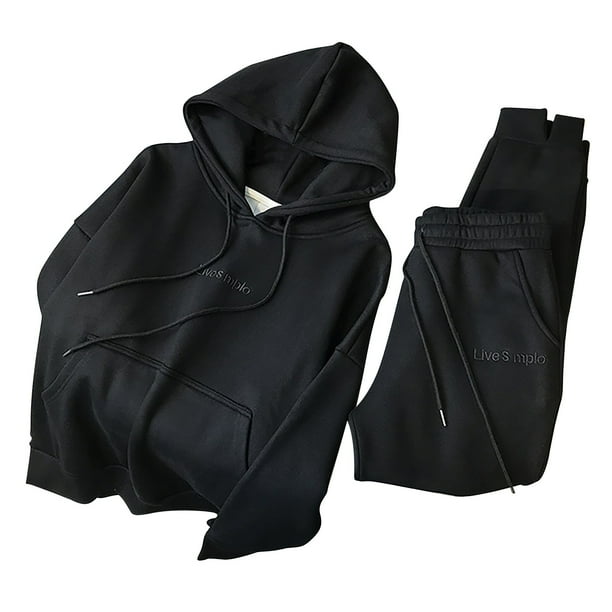Puntoco Otoño e Invierno Nuevo suéter con Capucha Suelto, Grueso y Afelpado para Mujer, Conjunto de Polainas, Conjunto Deportivo y Informal de Dos Piezas Puntoco Puntoco-6510