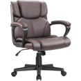 thumbnail image 1 of Mid-Back Faux Leather Ergonomic Executive Office Desk Chair，Brown, 1 of 9
