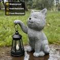 thumbnail image 4 of Estatua de Jardín Gato YODY con Farol Solar Decoración Exterior, 4 of 6