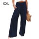thumbnail image 2 of Pantalones largos Sonducket para Mujer verano primavera sueltos Casual pierna ancha elástico Vintage moda Azul oscuro XXL Type3 NO3, 2 of 5