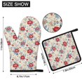 thumbnail image 3 of Pioneer Flower Floral Print Pattern 1-Pack Oven Mitts Set, Heat Resistant Kitchen Gloves, 7.7" X 12", 3 of 6