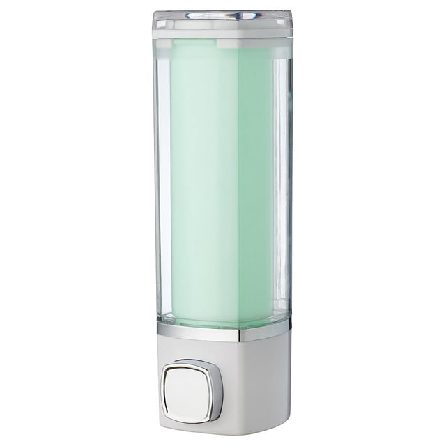 EeaseCA Plastic Soap Dispenser Wall-mounted Liquid Soap Box Holder Refillable Soap Container (White, Random Liner Color)