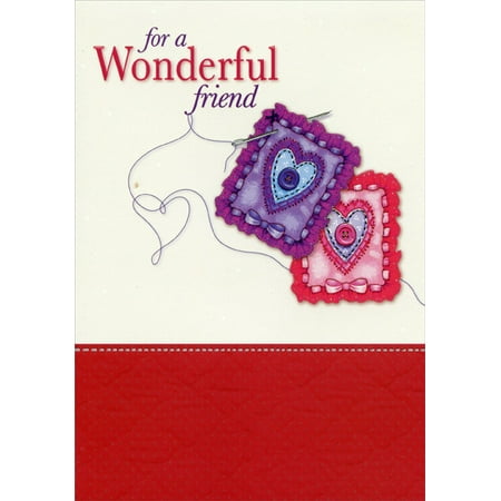 - Designer Greetings Sewing Needle Heart Patches: Friend Valentine's Day Card