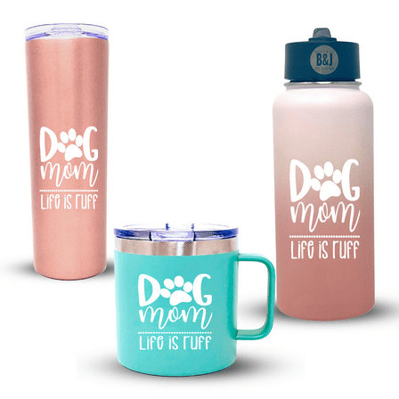 Dog Mom Teal 14 oz Camper Tumbler