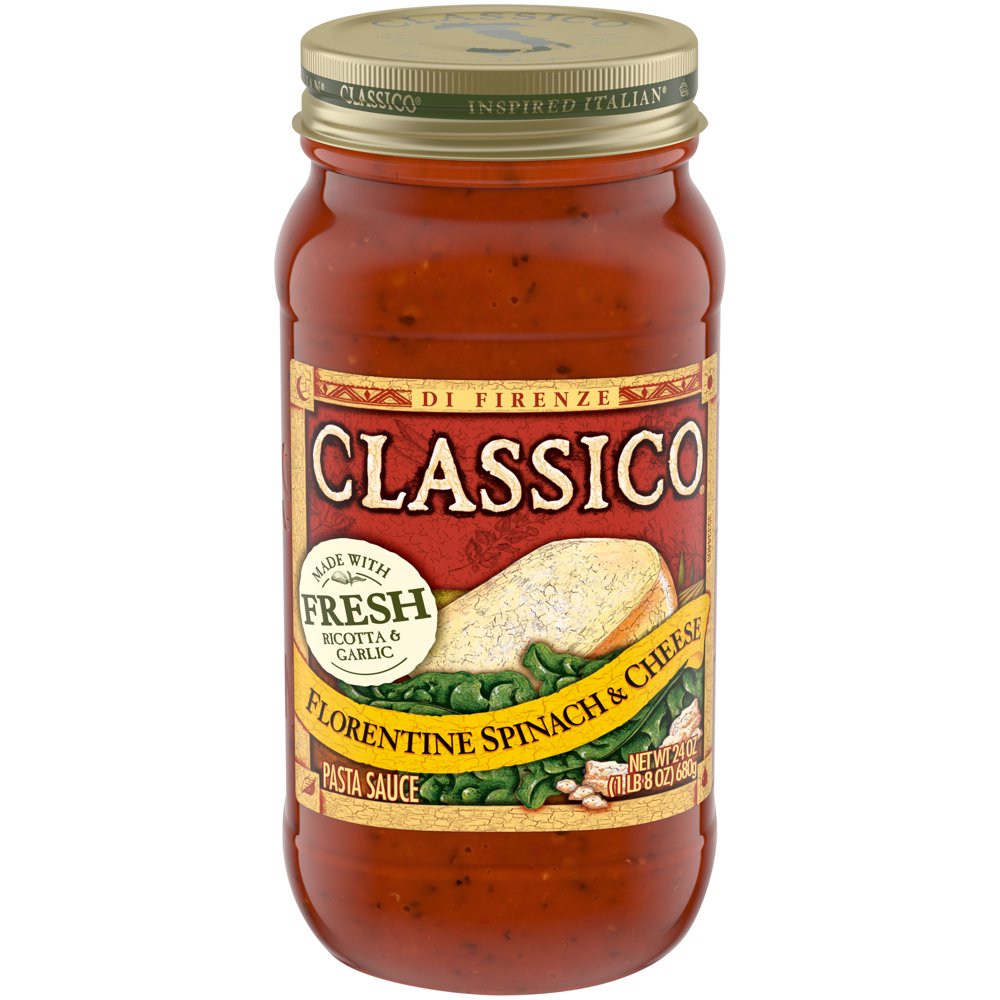 Classico Florentine Spinach & Cheese Pasta Sauce, 24 oz Jar Walmart
