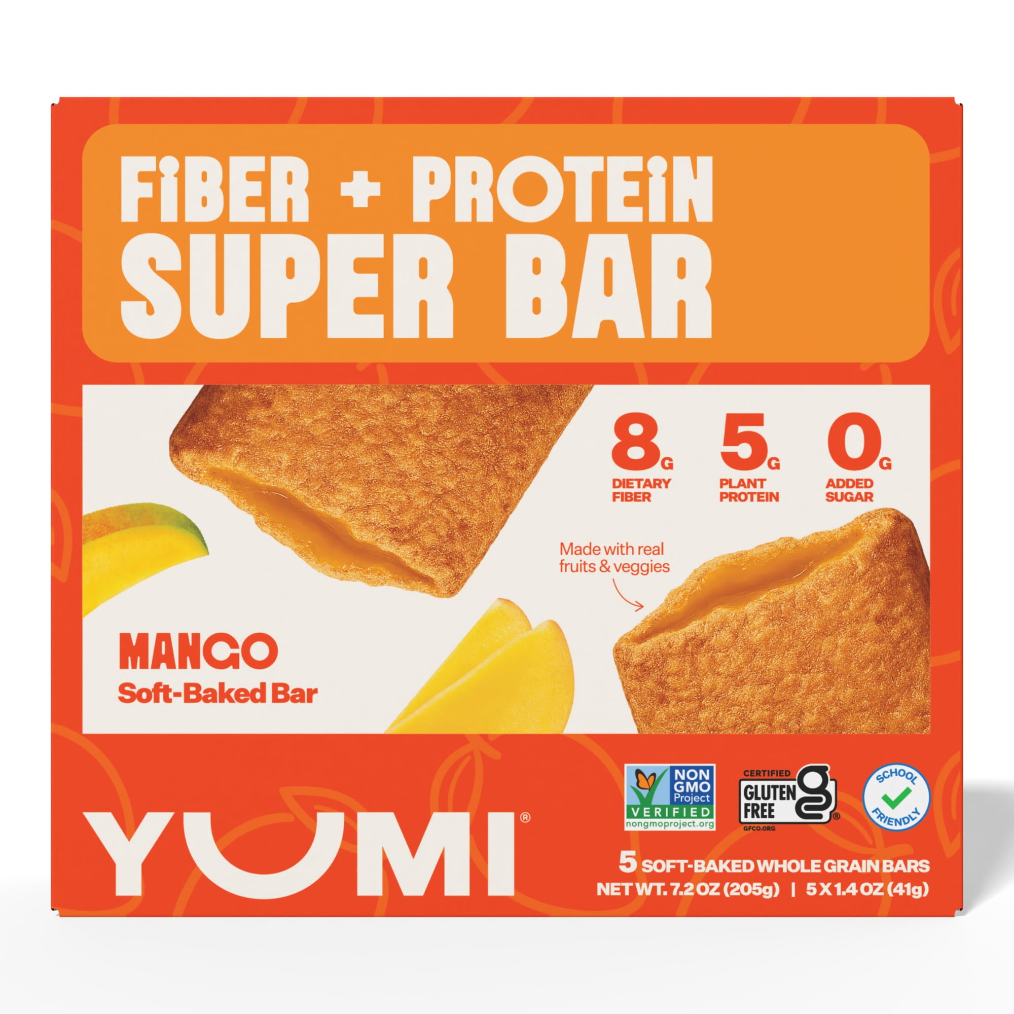YUMI Fiber + Protein Soft-Baked Super Bars Mango- 7.2oz/5ct