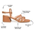 thumbnail image 2 of Journee Collection Womens Kempsy Open Square Toe Block Heel Sandals, 2 of 6
