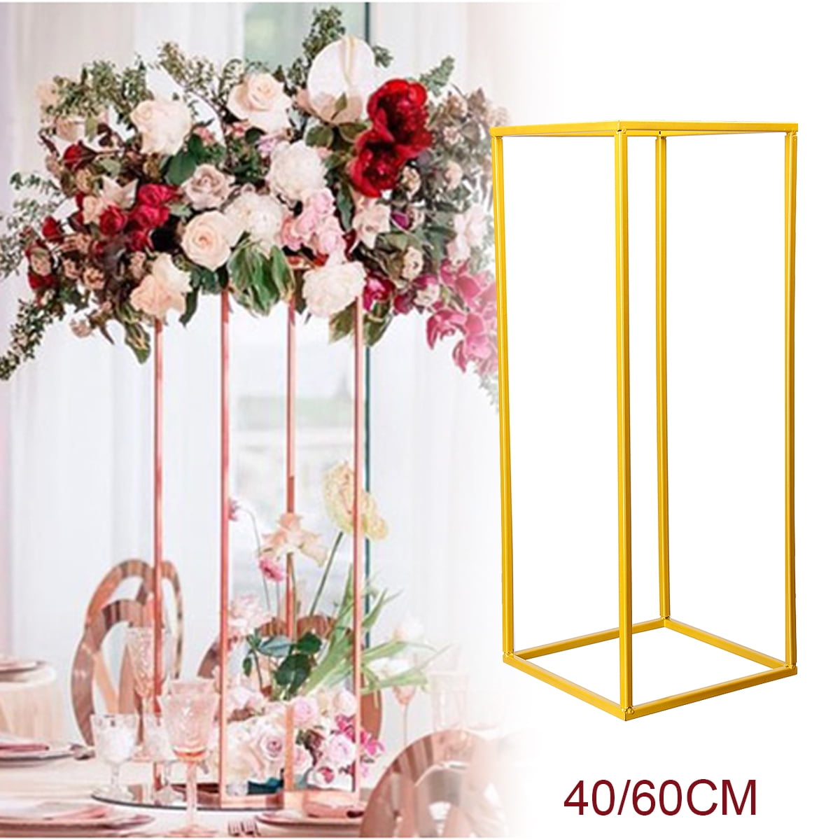 Gold Metal Flower Stands Stick Table Pedestal  44cm 50cm & 57cm 