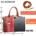 thumbnail image 3 of LHSHID Women Purse Satchel Bag Long Crossbody Classy Tote Bag Top Handle Vegan Leather Ladies Handbags Embossed Pattern, 3 of 6