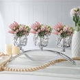 thumbnail image 5 of 3 Arms Crystal Candle Holders, Arch Candlestick Table Candelabras Centerpieces for Wedding, Dinning Room, Cabinet Ornaments, Home Decoration， Gift (3-arm Arched Set, Silver), 5 of 6
