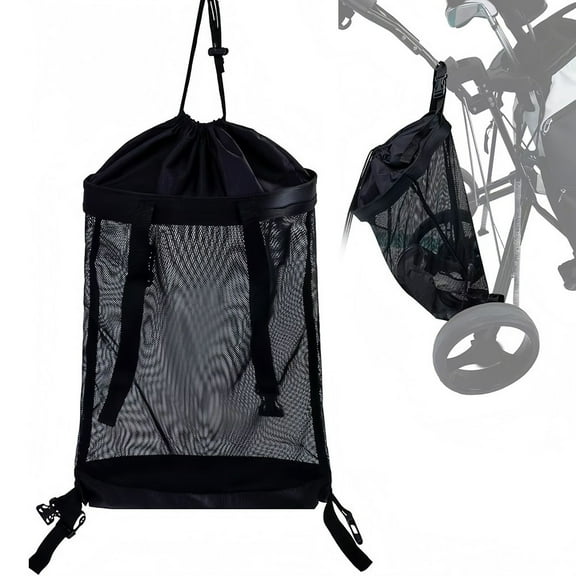 PASILI Golf Cart Organizer Push Pull Golf Cart Bag Black Garage Net Bag Portable Golf Cross-Border For Golf Cart Cart Storage Bag Parts