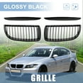 thumbnail image 2 of Glossy Black Front Bumper Grill Grille for 2007-2008 BMW E90 328xi 335i, 2 of 7