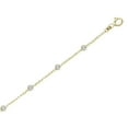 thumbnail image 3 of Ritastephens Sterling Silver Gold-Tone Designer Style CZ By the Yard Station Chain Choker Necklace 16", 3 of 7