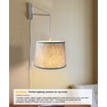 thumbnail image 3 of MAST Plug-In Wall Mount Pendant, 1 Light White Cord/Arm, Textured Oatmeal Shade 12x14x10, 3 of 7