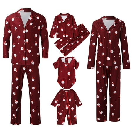

NEGJ Family Matching Christmas Pajamas Set Long Sleeves Cute Pattern Printing Festival For Mom ParentChild Outfit
