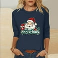 thumbnail image 2 of LiMoi Women's Christmas Tees Three Quarter Sleeve Round Neck Shirt with Fun Santa Claus Print Tshirts Tops Blouse My Items, 2 of 4