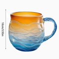 thumbnail image 2 of Sea Glass Sunset Wave Mug 12oz, Handblown Dual Color -Inspired Glass Cup, Unique Artistic Drinkware for Tea Wine, Perfect Gift for Holiday Season and Lovers, by FAJHHA, 2 of 8